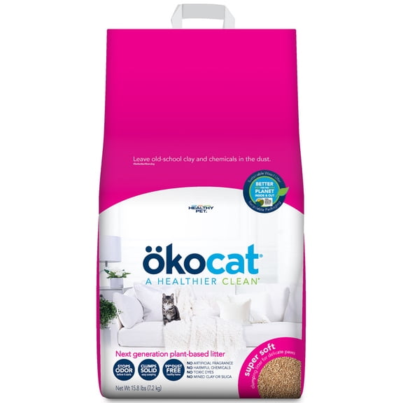 Arena para gatos Okocat Super Soft Large, patitas sensibles, aglomerante, 7.2 kg