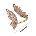 thumbnail image 5 of Conjunto de anillo y pulsera de plumas, joyería ajustable para mujer | Accesorio espiritual protector | Brazalete abierto con piedras de circonita para uso diario, 5 of 5