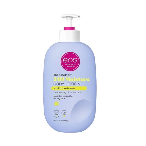 Loción corporal EOS Shea Better vanilla cashmere 24h hidratación 473 ml