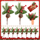 thumbnail image 2 of 10 Piezas De Adornos Navideños Arboles De Bayas De Pino Xtellar rojo, 2 of 4
