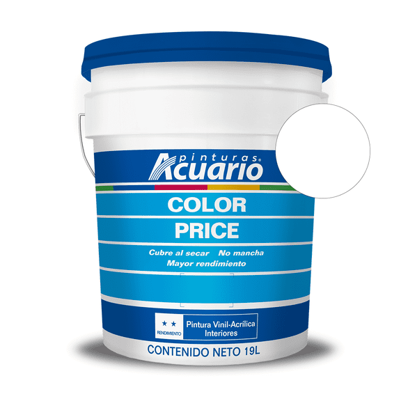 Pintura Vinil Acrílica Interiores Pinturas Acuario Nueva Formula Mejorada 4 Años 19 Litros Blanco Mate