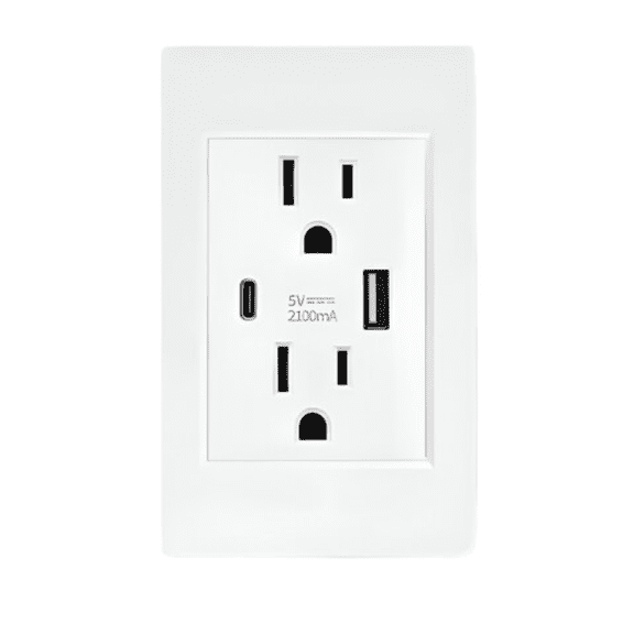 Enchufe Inteligente Arizona Duplex con 2 Usb - 20a 125v Tipo C