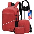 thumbnail image 1 of Mochila Antirrobo Bluelander 3 Piezas con Puerto USB y Puerto para Audífonos Rojo, 1 of 6