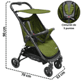 thumbnail image 4 of Carriola para Bebé Ligera Plegable Ruedas de Goma Cinturón 5 Puntos Toldo Apta desde 12 Meses Hasta 16 kg - Verde, 4 of 7