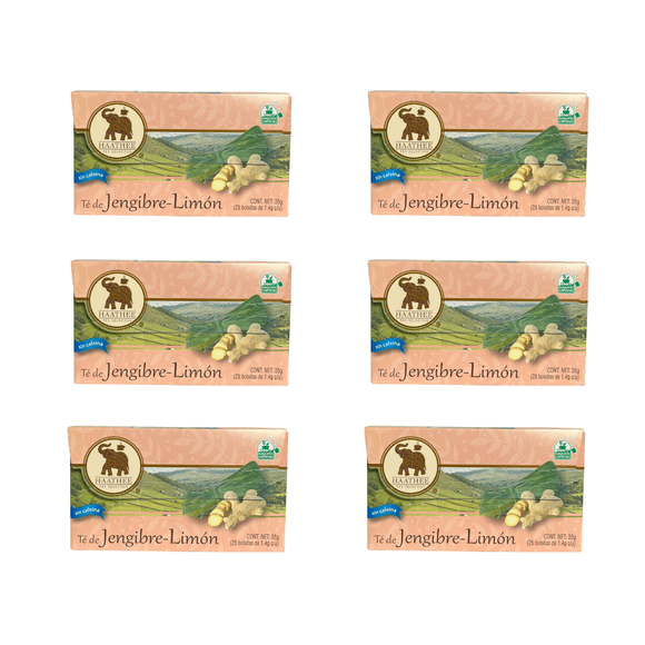 Té Haathee Pack , Línea Selecta Jengibre - Limón (6 cajas con 25 sobres c/u