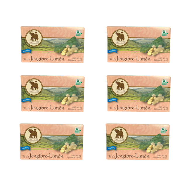 Té Haathee Pack , Línea Selecta Jengibre - Limón (6 cajas con 25 sobres c/u