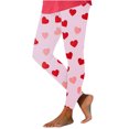 thumbnail image 1 of TaTaai Valentine's Day Heart Print Elastic Breathable Women High Waisted Tight Yoga Leggings Non-see-through Gym Workout Activewear Casual Daily Full Length Pants Gift, 1 of 7