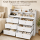 thumbnail image 2 of Zócalo Cómoda de 6 Cajones para Recámara, Cajonera para Ropa con Repisa Superior y Compartimentos Abiertos, 113 x 40 x 90 cm, MDF Blanco, 2 of 11