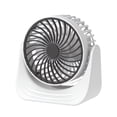 thumbnail image 2 of Mini ventilador de escritorio pequeño con carga USB, viento fuerte, tres velocidades, silencioso, para dormitorio y hogar., 2 of 7