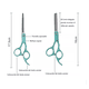 thumbnail image 5 of Kit De Tijeras Barbero Estilista Cortadoras De Cabello 12pcs plata con verde, 5 of 5