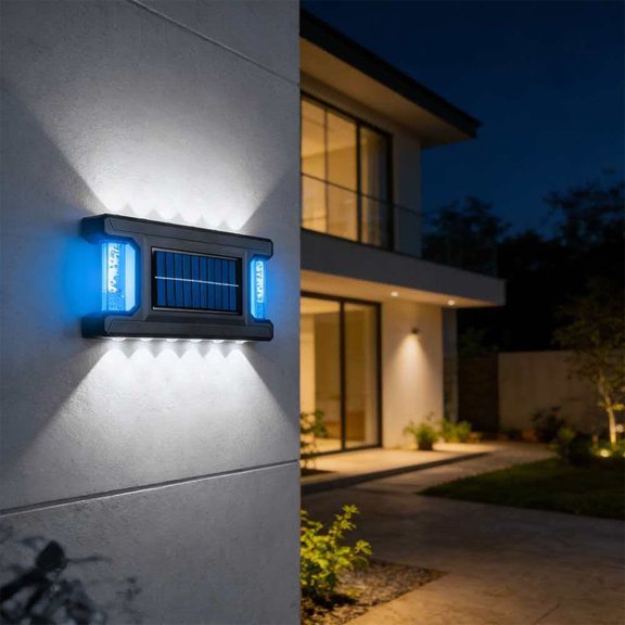 Apliques solares de pared para exteriores con sensor de movimiento, iluminación LED de seguridad impermeable para jardín, exterior de villa e iluminación ambiental de la entrada de la casa.