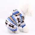 thumbnail image 2 of Suéter cálido para mascotas, suéter de cuello alto para perros con capucha para mascotas, cachorros, gatos, capucha de algodón cálido (azul, talla S), 2 of 5