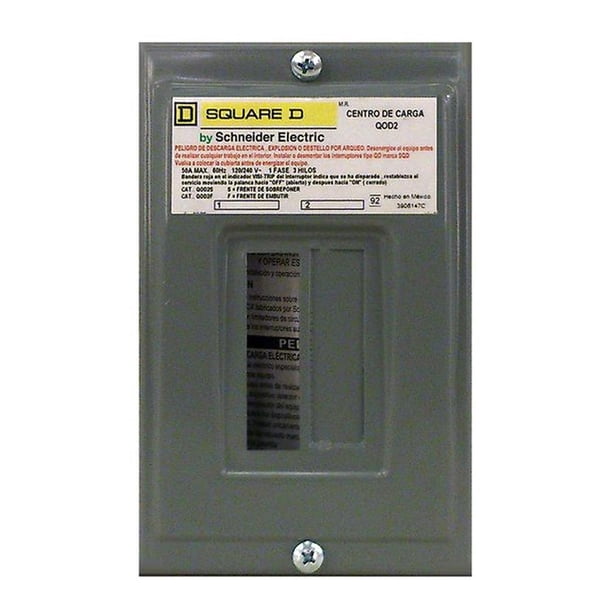 Centro De Carga 2P 50A Sobreponer Square D Gris