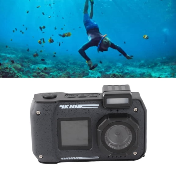 Cámara Submarina 4K 65MP Autococutamiento De Doble Pantalla Para Snorkel En Actividades De Playa De Buceo