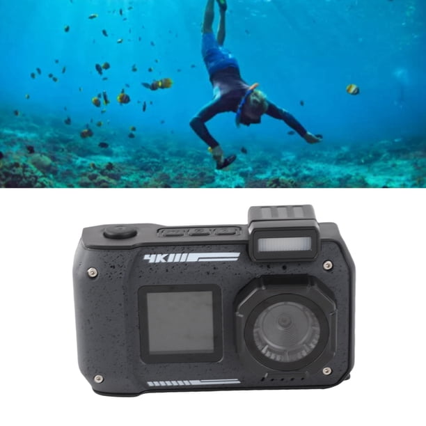 Cámara Submarina 4K 65MP Autococutamiento De Doble Pantalla Para Snorkel En Actividades De Playa De Buceo