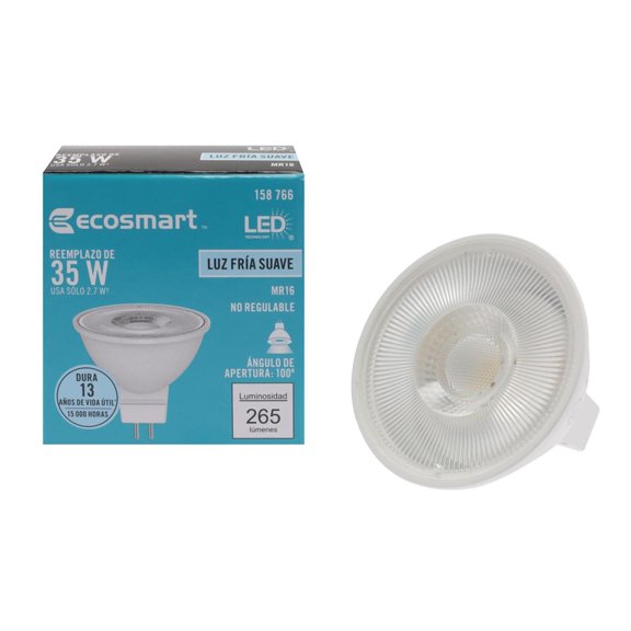 Pack De 2 Foco Led Mr16 Ecosmart 2.7W 265Lm Luz Blanca 5000K