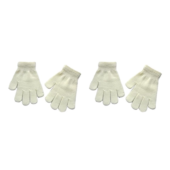 Qarigey 1 par de guantes para niños, accesorio de ropa, calentador de manos para exteriores, guantes cómodos para niños y niñas, guantes de Blanco 2piezas