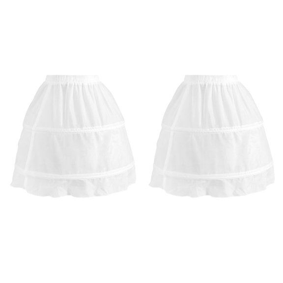 Crinolina de tul corto Sunnimix para niñas 2 Piezas Blanco