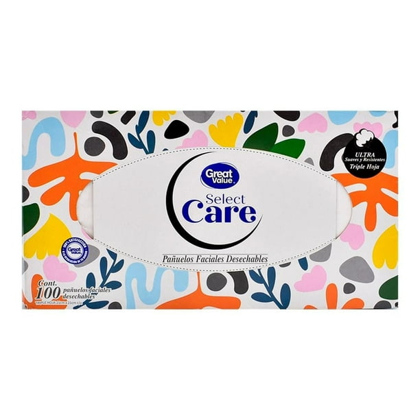 Pañuelos faciales Great Value Select Care desechables 100 pzas