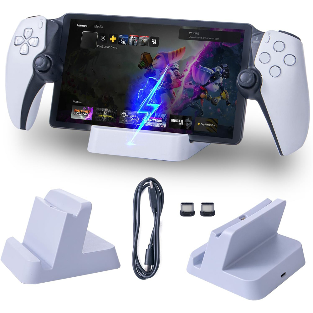 Estación de Carga Compatible con PS5 Portal, Base Portátil Accesorio Soporte para Controlador de PlayStation Portal