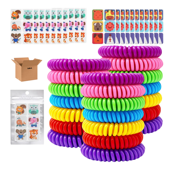 Pulseras De Mosquito Repelente  Lab.G Y Parche Antimosquito Natural Colores