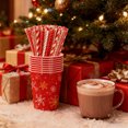thumbnail image 4 of Set de vajilla de Navidad con copos de nieve rojos - platos, vasos y servilletas de papel desechables de 16 piezas - platos de 7 y 9 pulgadas, 4 of 6