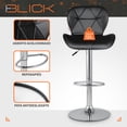thumbnail image 4 of Set De 2 Bancos Barra Cocina Silla Regulable Diseño Acabado de la estructura Cromado Color Negro Blick, 4 of 8