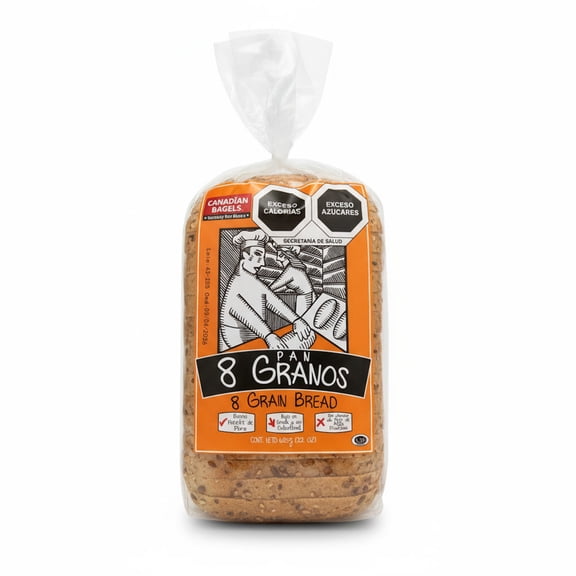 Canadian Bagels Pan 8 Granos  625gr | Pan Fresco | Ideal para Sandwiches