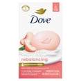 thumbnail image 1 of Dove Beauty Bar Gentle Cleanser Moisturizes To Help Rebalance Skin Peach and Rice Milk Gentle Bar Soap Cleanser Made With 1/4 Moisturizing Cream 106 g 6 count, 1 of 9