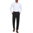 thumbnail image 2 of Camisa de vestir de patrón de negocios de manga larga con botones para hombres Inspire Chic M Blanca, 2 of 5