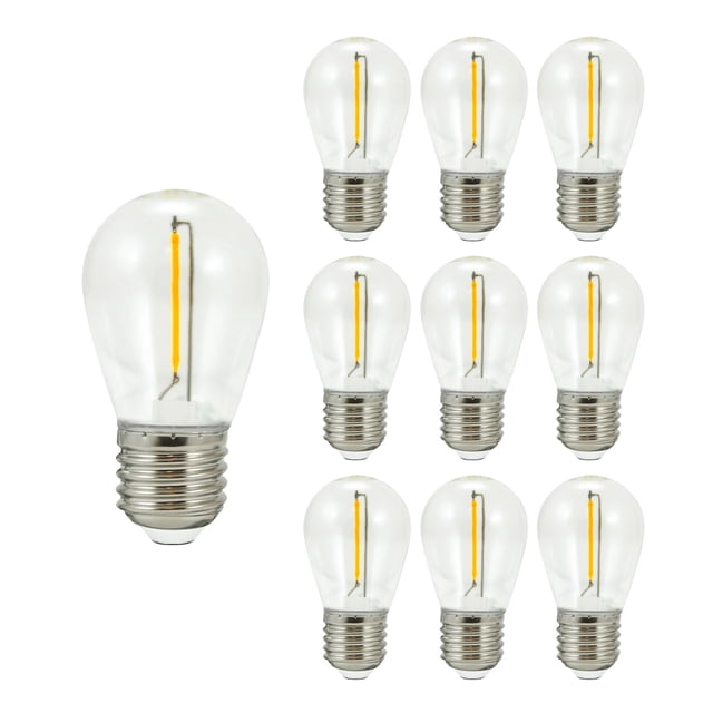Paquete con 10 focos LED 1W luz cálida vintage de plástico, repuestos para guirnalda