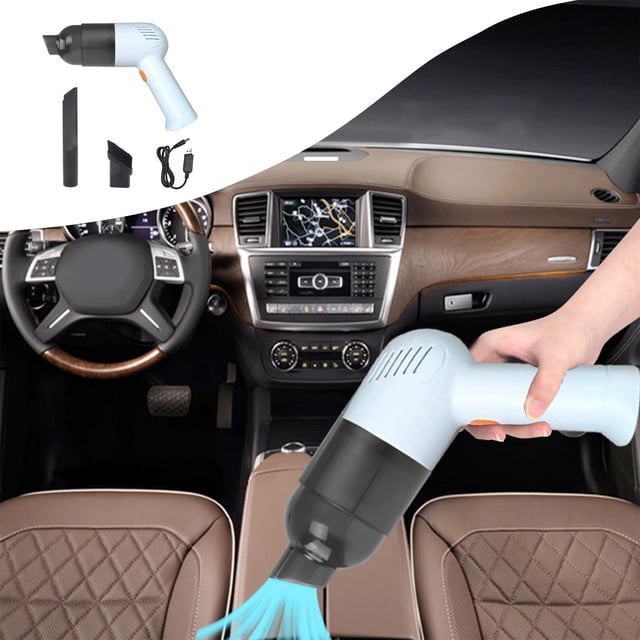 Aspiradora recargable, potente succión, cubo visual, batería de 2000 mAh, 120 W, 12000 Pa, aspiradora de mano para coche.
