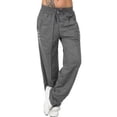 thumbnail image 4 of Pantalones Pantalones deportivos sueltos Pantalones de chándal casuales de pierna recta para mujer, Gris oscuro, 4XL, 4 of 7