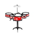 thumbnail image 4 of Batería para niños, juguete de percusión de simulación, educativo 5 pads de batería rojos, 4 of 7