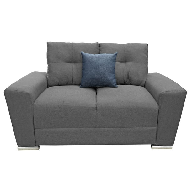 Love seat El Bazar Store Suecia Lino Gris Oxford 2 plazas, Modular, Moderno, Sala, Sofa
