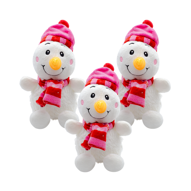 Peluche Navideño Muñeco de Nieve Snowman Paquete 3 Pz Importadora La Merced Ultra Suave Hipoalergénico