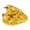 thumbnail image 4 of Estatua de rana de dinero de tres patas, sapo de la riqueza, según el Feng Shui, para decoración del hogar y la oficina. Dorado, 4 of 9