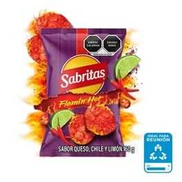Papas fritas Sabritas Xtra Flamin' Hot sabor queso chile y limón 160 g
