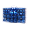 thumbnail image 1 of Juego de 100 adornos navideños de bolas de colores para decorar azul, 1 of 9