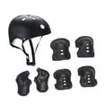thumbnail image 4 of Casco de bicicleta para niños Juego de casco con rodilleras Guardias de muñequera de almohadillas, elegante engranaje de skateboard juego para Negro, 4 of 8