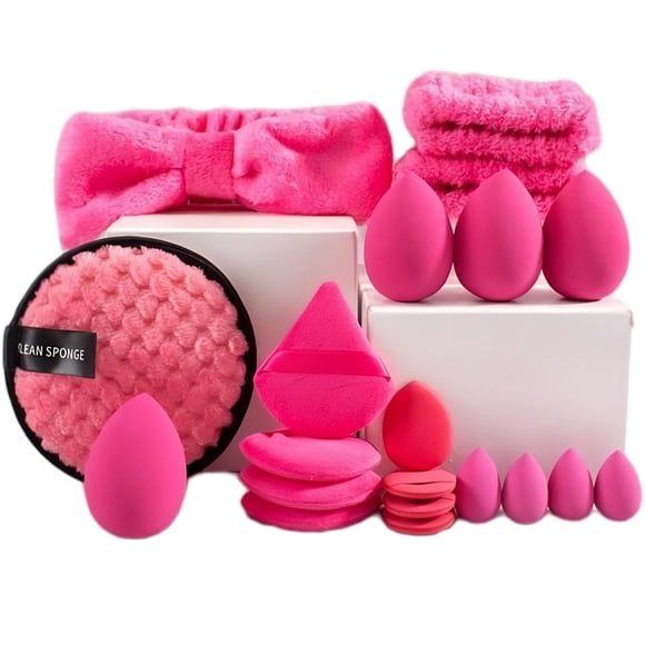 Set de Esponjas de Maquillaje musejoy 16 piezas + Cinta de Spa para Lavado Facial