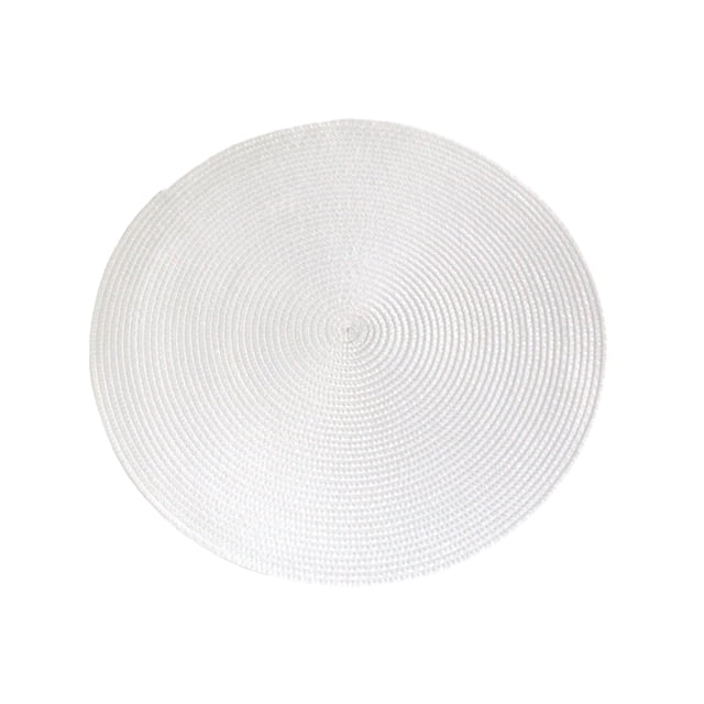 Manteles individuales Advancent redondos de PP color blanco 38 cm