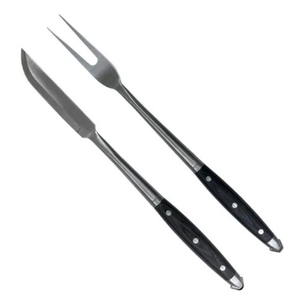 Set parrillero HUDSON 2Pz Trinche y Cuchillo parrilla Inox