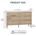 thumbnail image 2 of Yeshouse Cómoda de 6 cajones para el dormitorio, cómoda de ratán Natural con asas de Metal de oro, cajoncasa de campo con 5 patas fuertes para la sala de estar, pasillo, entrada, 2 of 7