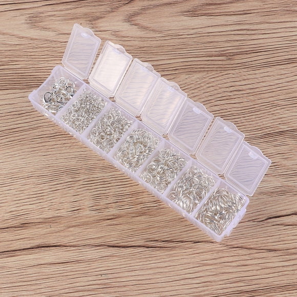 WRITWAA Kit De Accesorios Para Bisutería Con Anillas Abiertas Cerradas Y Color Plata Con Caja Organizadora