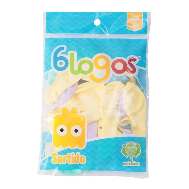 Globos Prichos Blogos No. 9 Colores Pastel Surtido 20 Piezas