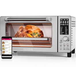 Nuwave Bravo Air Fryer Toaster Smart Oven, 12-in-1 Countertop Convection, 1800 Watts, 21-Qt Capacity, 50°-450°F Temp Controls, Top and Bottom Heater Adjustments 0%-100%, PFAS Free, Stainless Steel