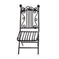 thumbnail image 2 of Mesa y sillas a escala 1/12, juego de mesa de jardín de hadas, rústico, elegante, miniatura Silla Negra, 2 of 7