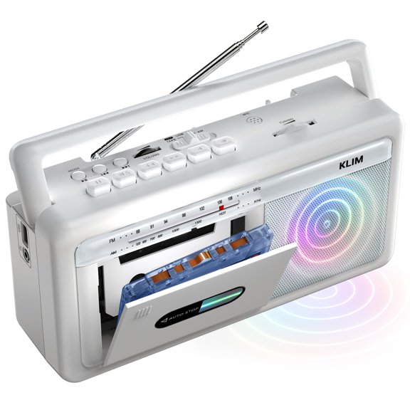 Reproductor de casetes KLIM portátil tipo boombox con Bluetooth, USB y AM/FM