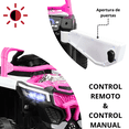 thumbnail image 2 of Montable Electrico para Niños Mini 4x4 Bluetooth Luz Sonido Batería 12v - Rosa, 2 of 7
